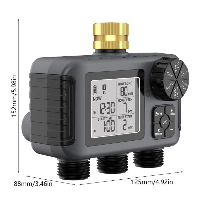 Programmable Double Channel Watering Timer For Gardens Adjustable Schedule High Visibility Screen Durable ABS Construction Irrigation Controller