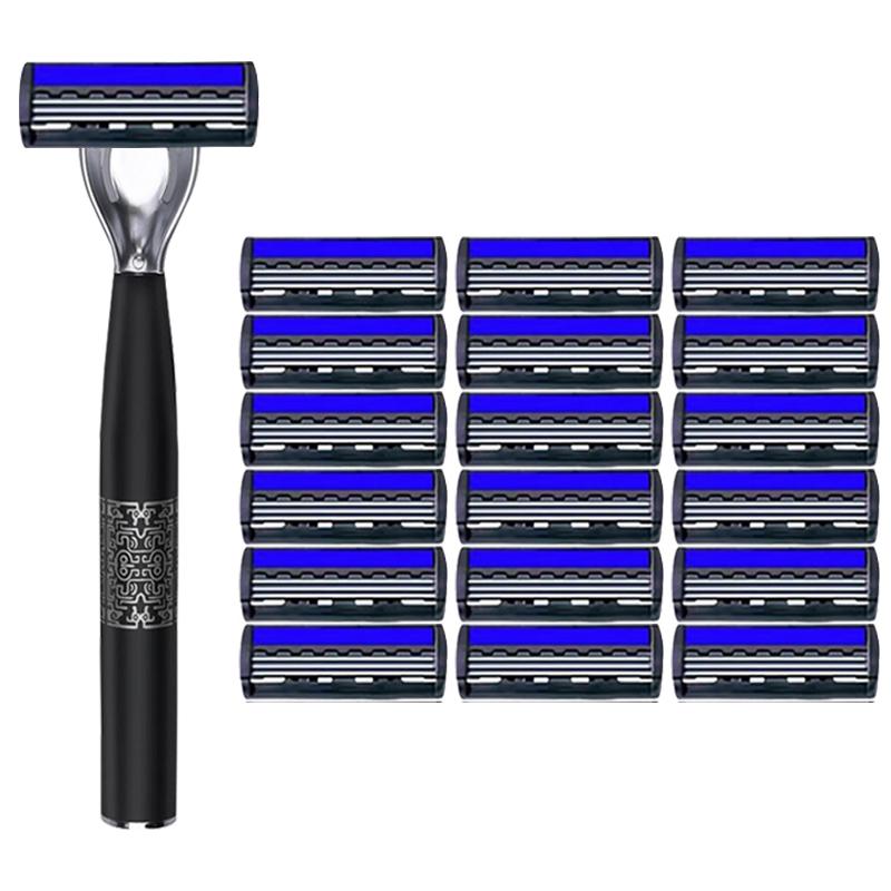 3-layer Shaver sackPremium Stainless Steel Safety Razor with Replaceable Blades - Smooth and Comfortable Shave for Men and Women