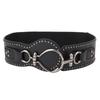 Punk Style Belt Diagonal Span Metal Rivet Decorative Wide Belt Elastic Elastic Waist Seal Diagonal Strap