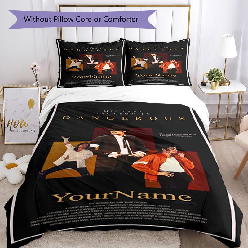 Michael Jackson 31 Customize Your Name Bedding Set Breathable Duvet Cover with Pillowcases Home Decoration Birthday Gift