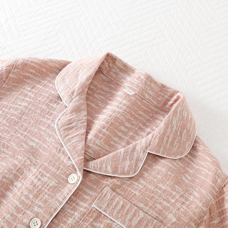 2026 New Summer Couple's Pajama Set 100% Cotton Women's Short Sleeve Shorts Two Piece Set Thin Home Clothing