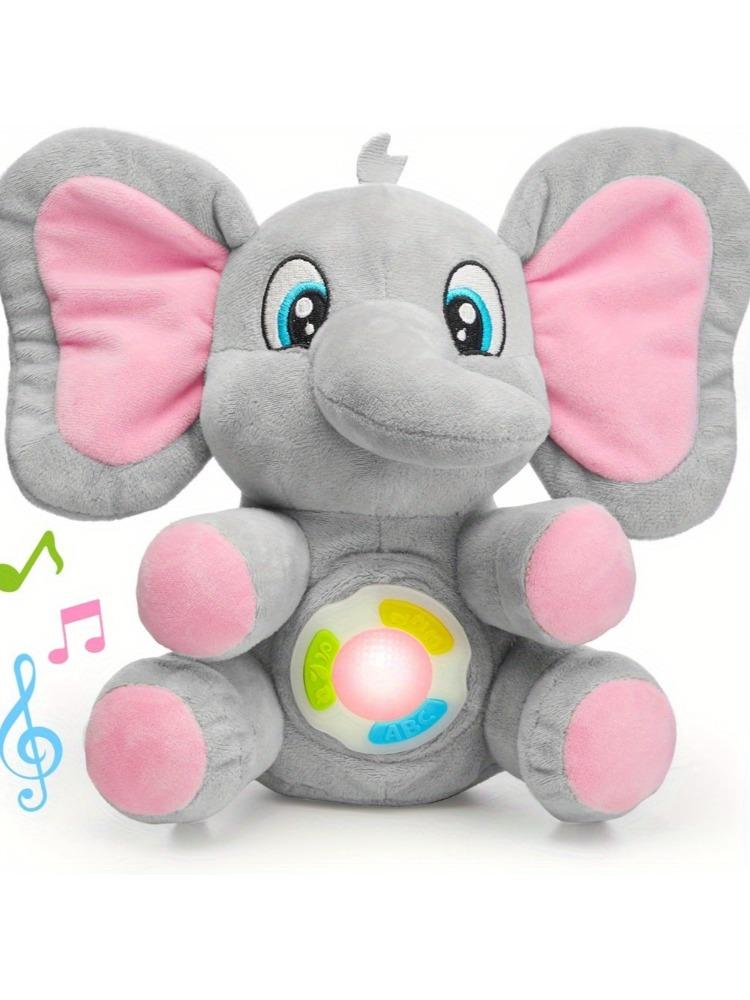 JOYFY Детский музыкальный слон Плюшевая игрушка для малышей Набитое животное с музыкой и светом для младенцев Рождественские и Новогодние подарки на День Рождения