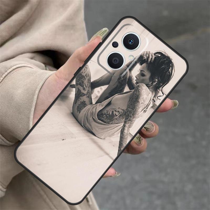 Sexy Sleeve Tattoo Girl Case For OPPO Reno 8T 13F 14F 12F 11F 10 12 13 14 Pro 7 8 Lite OPPO Find X8 X6 X9 Pro Cover