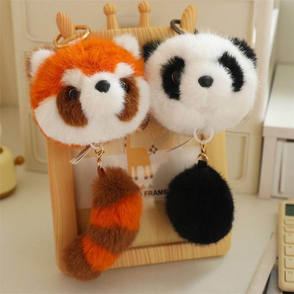 Animal Red Panda Plush Keyring Cartoon Red Panda Plushies Pendant Unisex