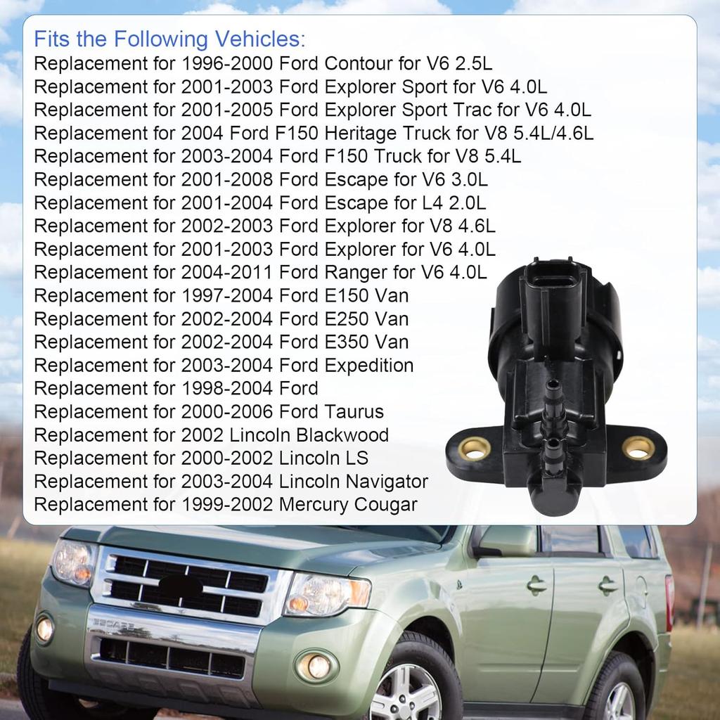 EGR Vacuum Solenoid Valve Vs63 Replacement For 1997-2008 Ford Contour F150 E150 E250 E350 Escape Expedition Explorer Taurus Lincoln Blackwood