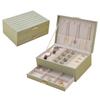 Damen Schmuckschatulle im Schubladendesign, Aufbewahrungsbox für Schmuck aus Kunstleder, zweilagig, geeignet für Ohrringe, Ringe, Halsketten