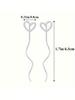Fashion Long Hollow Heart-shaped Love Wave Earrings Earrings Japanese and Korean Version Student Temperament Earrings Accessories Women
