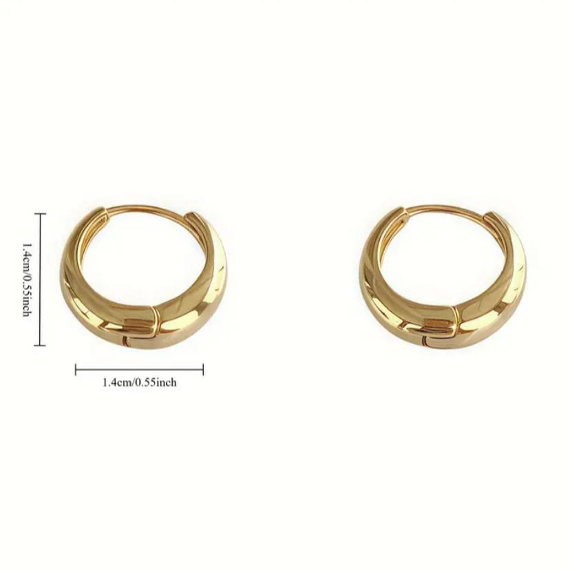 Eco-friendly Golden Copper Earrings - Fashionable Ear Studs