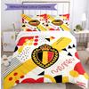 Set Biancheria da Letto Stampata Calcio Belgio 3 Pezzi Copriletto Traspirante Accogliente come Regalo per Inaugurazione Casa o Festa