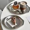 1PC Round Plate Afternoon Tea Cake Treat Dish Breakfast Coffee Table Pastries Tray Desserts Plate 15/18/21/23/26cm
