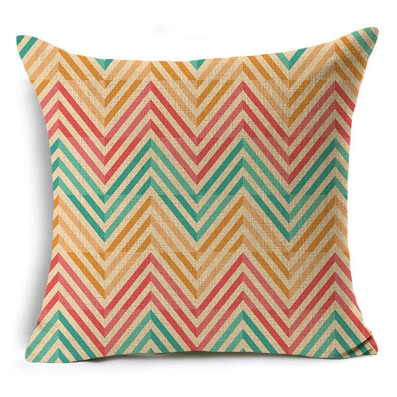 New Retro Geometric Linen Pillow Case Sofa Pillow Case