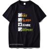 Eat Sleep Anime Repeat Shirt Funny Japanese Unisexga Gift Tee Tshirt Cotton Standard Size European Clothes Digital