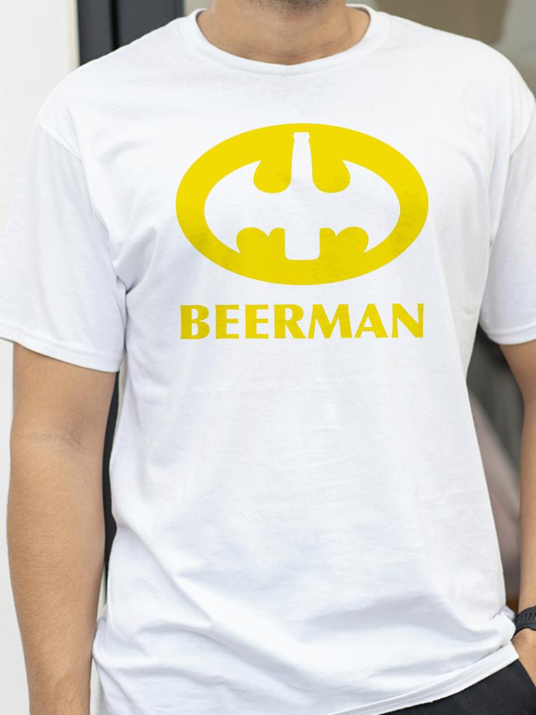 Mens Beer Man Printed TShirt Cotton unisex Classic Funny Graphic Tees for Men Women Summer Tops