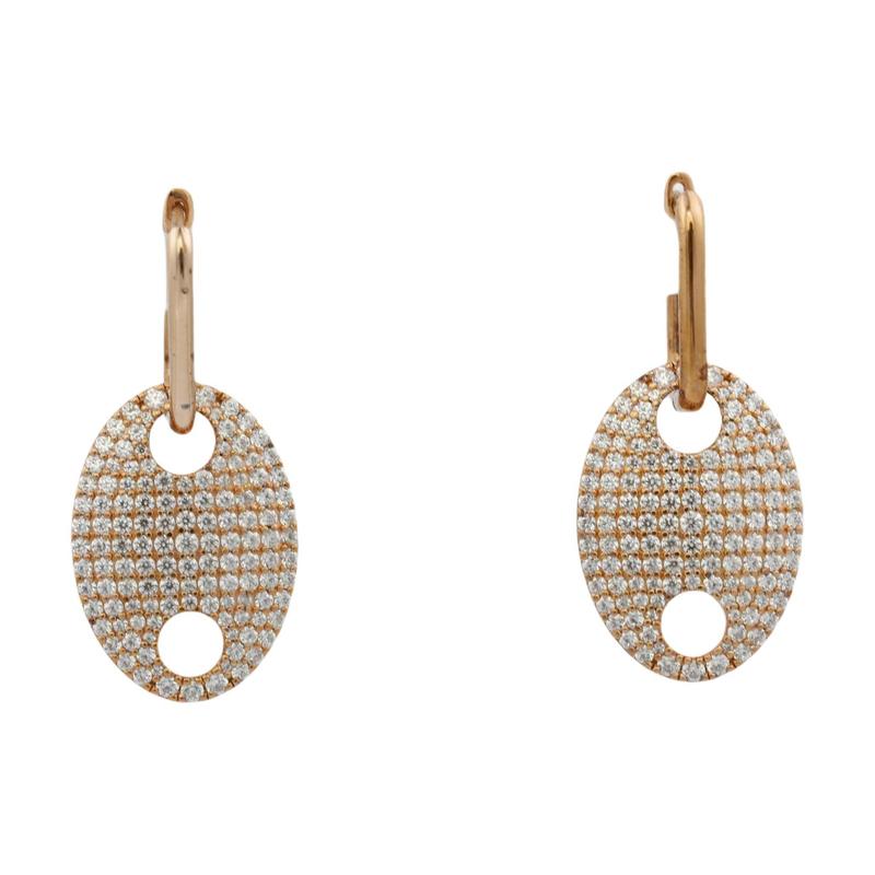 APM Monaco Pig nose shape 925 silver earrings for women rose gold RE13023OX серебряный