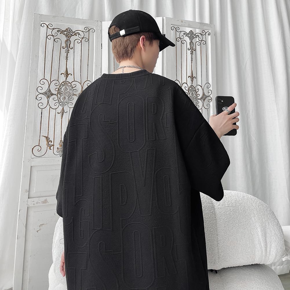 Yeecan Summer Clothing Short Sleeve and Plus Sizes Loose Stylish Top and Comfortable and Perfect for Sportswear or Size XL Men's Set, T-Shirt Pants,