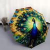 1pc Beautiful Peacock Automatic Folding Umbrella - 3 Folding Design, Vivid Cartoon Pattern, Suitable for Outdoor Activities, A Gift for Fans In All Se