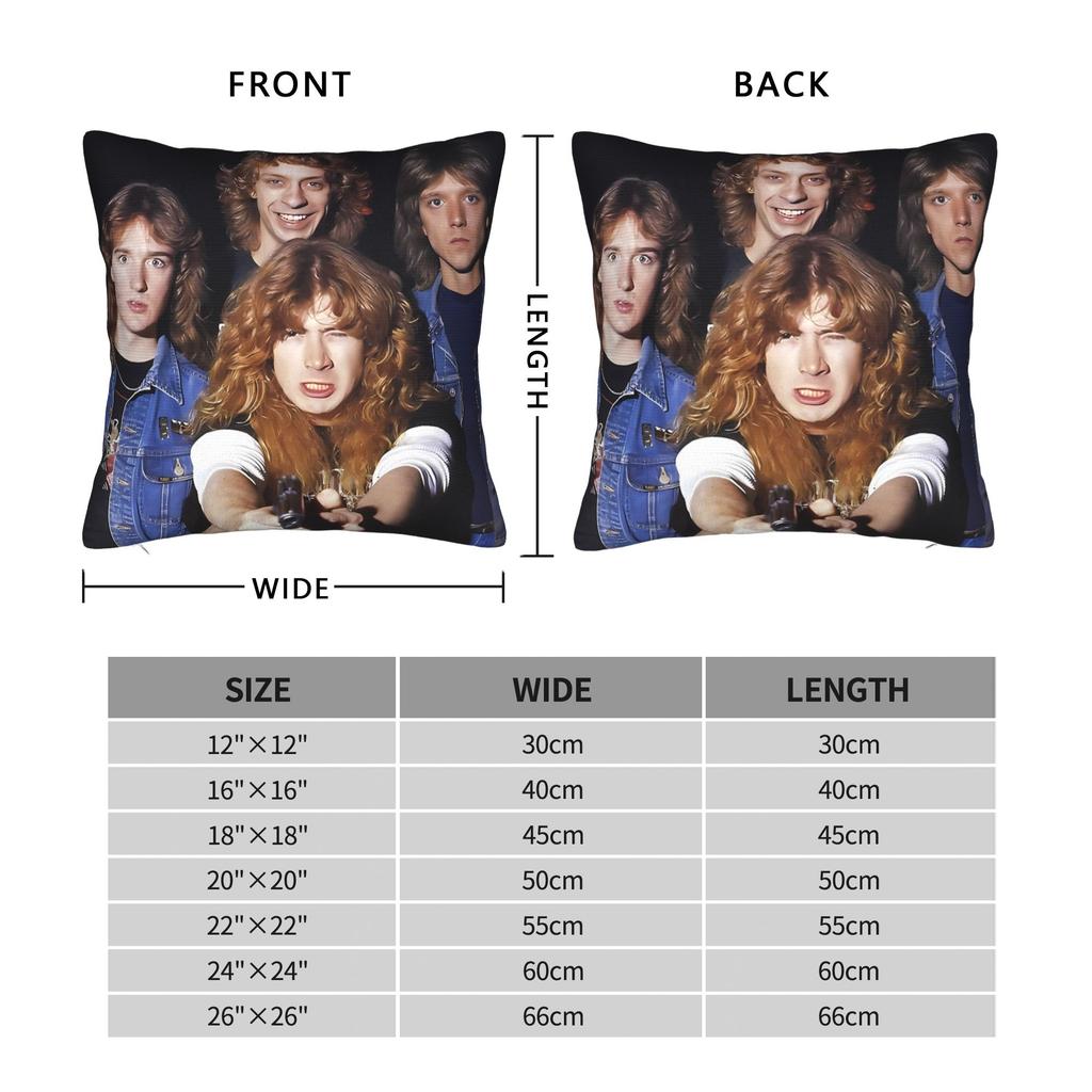 Megadeths Band Pillow Cover The True Metal Fashion Pillow Case For Couch Sofa Bedroom Comfy Pillowcases Gift