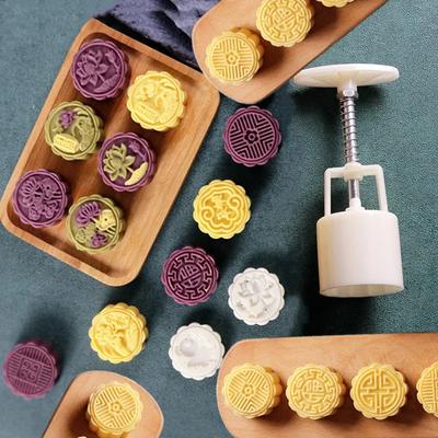 Çiçek Şekilli Ay Kek Kalıbı El Pres Damgası Fondan Ay Kek Dekorasyon Araçları Mutfak Kurabiye Kesici Pasta Pişirme Aracı