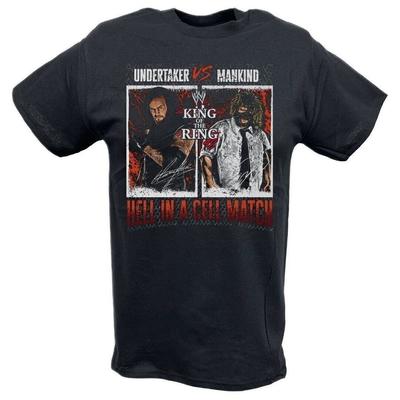 Undertaker vs Mankind Hell In A Cell King Of The Ring Nero 100% Cotone Maglietta Uomo Top