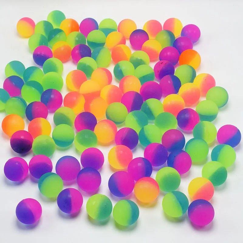 Fun High Bounce Plaything Balls Kids Present Party Favor Decoration Kids Bouncing Sphere Pattern Two-Color Bounce Sphere Birthday Gift
