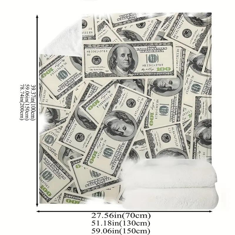 Couverture Imprimée Fleurs Dollars Couverture Flanelle Couverture Douce Chaude Couverture sieste Convient pour Canapé Bureau Lit Couverture