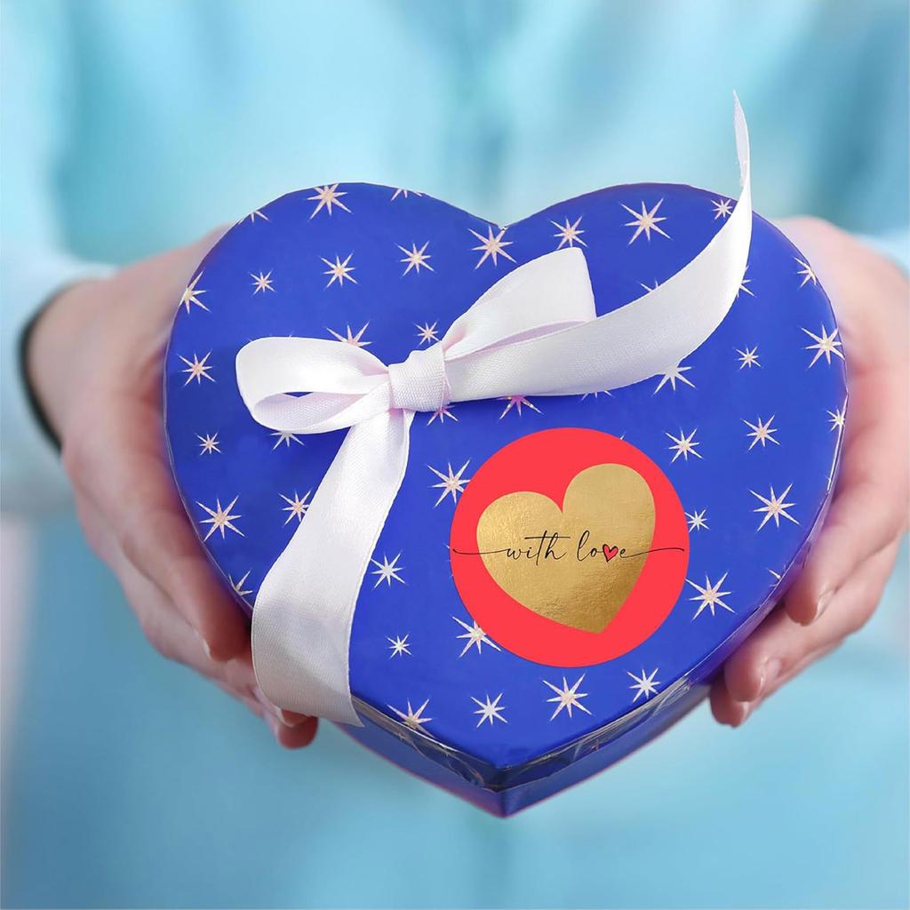 500Pcs Valentines Day Sticker 38mm Love Heart Sticker Self-Adhesive Wrapping Labels for Envelopes Case Valentines Card