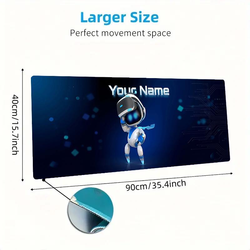 Astro Bot Custom Name Large Size Mouse Pad Large Gaming Table Cushion Non-slip Laptop Tablet Big Mousepad XXL Mat Mini PC Playmat With Lock Edge