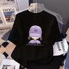 Cute Rabbit Smiling Face Printed White Pure Cotton Children's T-shirt New Popular Summer Loose Top Parent-child T-shirt