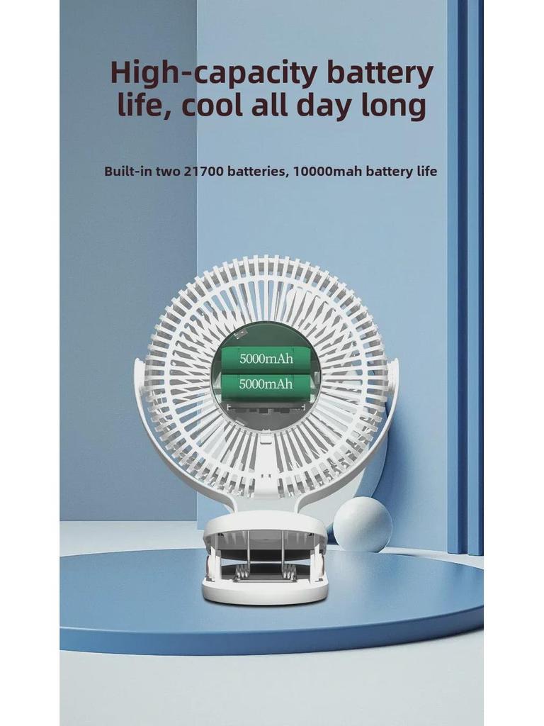 8-Inch USB Atmosphere Light Clip Fan: Silent, High-Wind, Ideal for Home or Office Desktops.