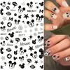 3pcs Disney Cartoon Adhesive Nail Stickers Nail Decorative Decals Nail Sliders Stitch Mickey 3D Stickers Press on Nails