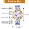 Bohemian Floral Print PU Leather Floral Analog Quartz Adjustable Arabic Stylish Perfect for and Christmas Gifts Women's Watch Waterproof, Print,