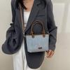 IELGY Denim Bag, Versatile Fashion Textured Messenger Bucket Bag