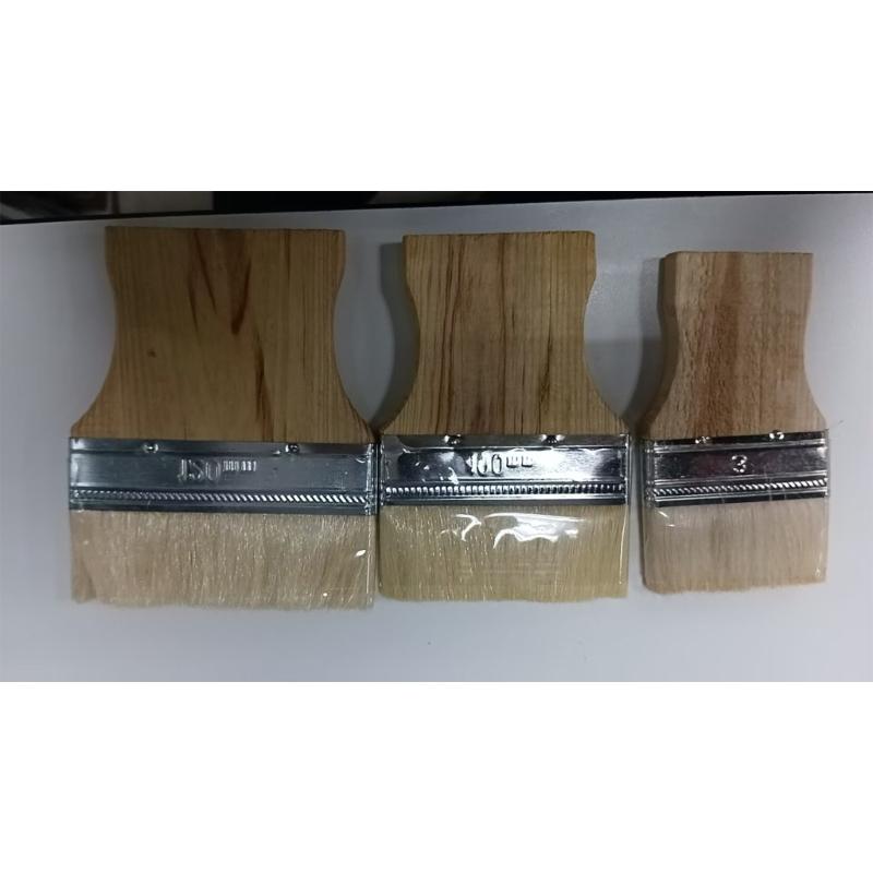 4Pcs Flat Paddle Paint Brush with Wide Coverage 2/3/4/5inch Square Flat Wood Handle Wool Paint Brush Easy to Use