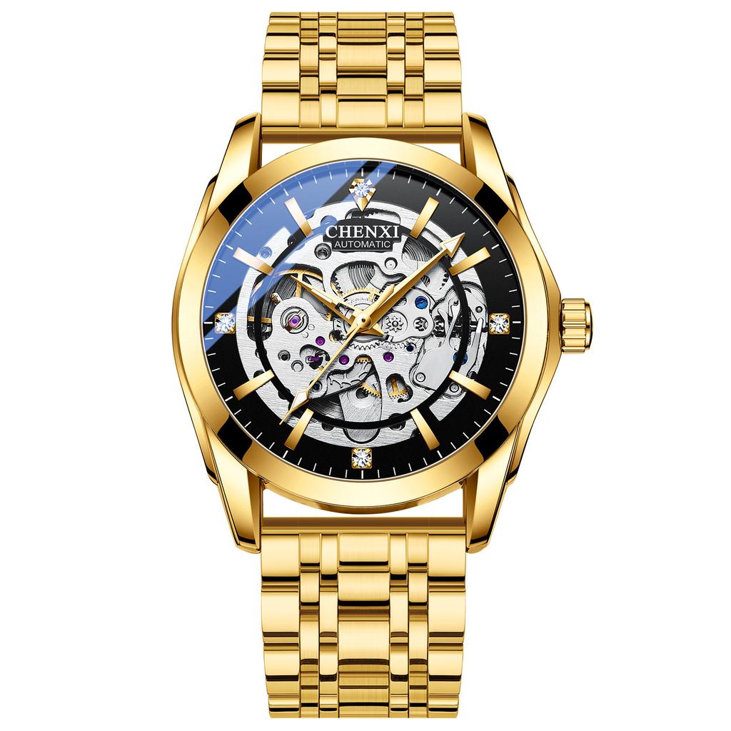 Mens Watches Fashion Luxury Hollowing Automatic Mechanical Watch Waterproof Luminous Watch For Man