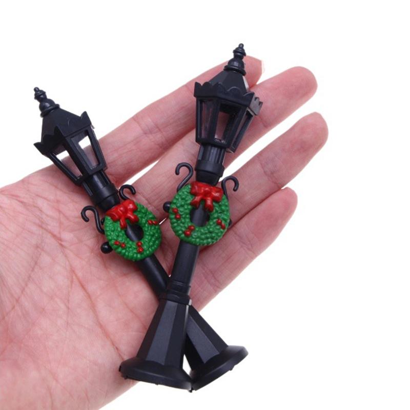 1:12 Dollhouse Christmas Scene Street Lamp Street Light Model Doll Christmas Decor Micro Landscape Fairy Garden Ornaments