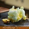 New Tea Table Desktop Decoration Pixiu Holding Gold Ingots Color Changing Tea Pets Kung Fu Tea Set Accessories Decoration Gift