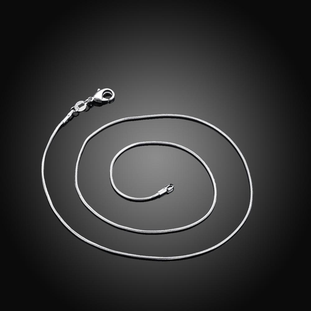 Precio al por mayor Collar de Plata de Ley 925 Joyería de Moda Plateada Cadena de Serpiente Collar de 1 mm (16"18"20"22"24"""")