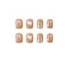 Nude Heart Glitter Press-On Nail Tips: Removable Artificial Nail Stickers