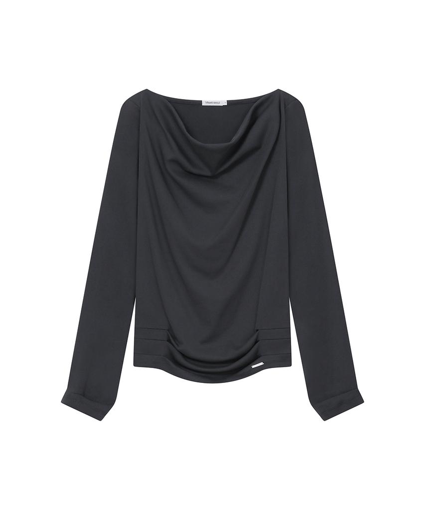 MISEKI SEOUL Cowl Hoodie Long Sleeve Charcoal