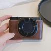 Elegant Leather Camera Case Half Camera Sleeve Bag Durability With Convenient Bottom Access