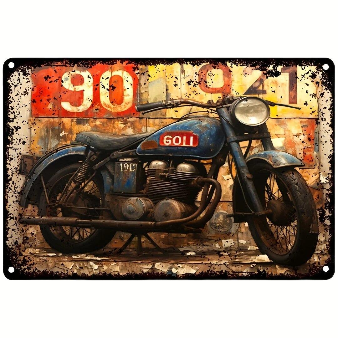 

Металлический логотип ретро мотоцикла Ретро украшение стены - украшение дома, спальни, бара, кафе, фермы 20x30cm
