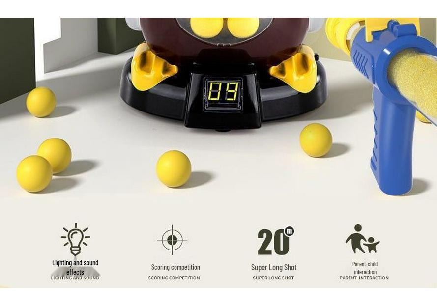 Hit Me Ducky! Parent-Child Interactive Toy with Air-Powered Soft Bullet, 3-Shot Firing for Kids 6+