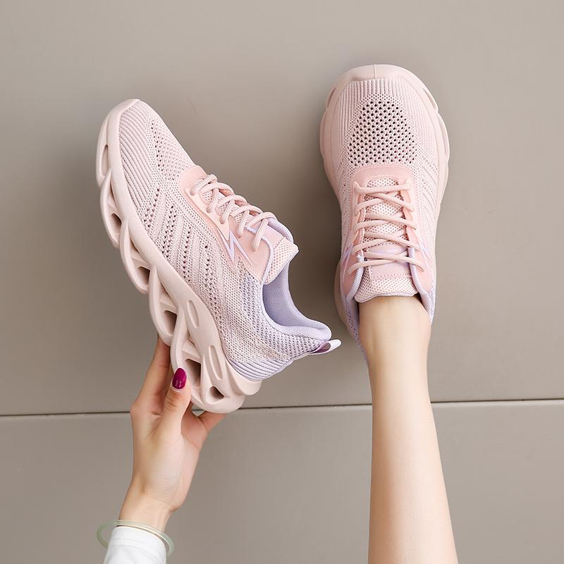 Mode Damen Sneaker Schuhe Neu Plateau Mesh Training Stoßdämpfend Sommer Dicke Sohle Laufen Hochwertige Freizeit Sportschuhe