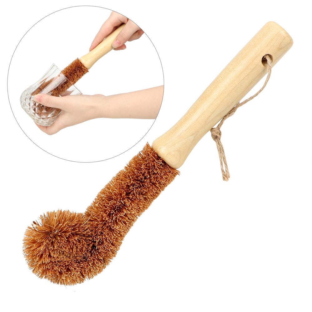 

Щетка для очистки чашки из кокосовой пальмы Щетка для бутылок с длинной ручкой Антипригарная сковорода Обеззараживание стекла Щетка для кастрюли Обезжиривание масла