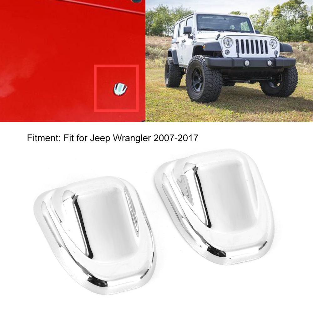 2pcs Car Windshield Wiper Spray Nozzle Trim Cover Protector Fit for Jeep Wrangler 2007 2017