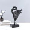 Creative Abstract Metal Girl Ballet Dancing Girl Sculpture Realistic Figure Statue Metal Figurine Home Decoration Accessories