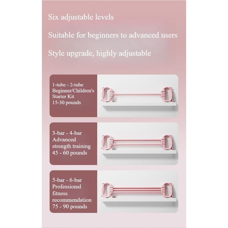 1PC Adjustable Pound 8-character Tension Device, Women's Open Shoulder Beauty Back Six Strands Home Fitness Elastic Belt 8-character Back Tension Rope