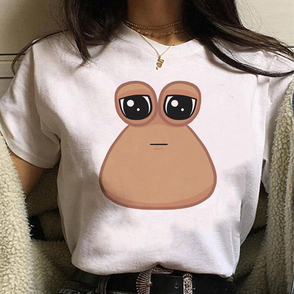 Pou Tee women streetwear manga harajuku tshirt girl comic anime clothes
