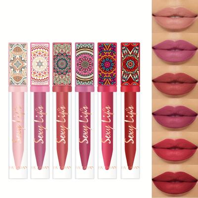 Bohemian Matte Non-stick Cup Long-lasting Waterproof Lip Glaze Moisturizing Lip Gloss