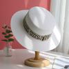 Sun hat children summer travel beach hat seaside sun hat straw hat flat top British small fresh top hat